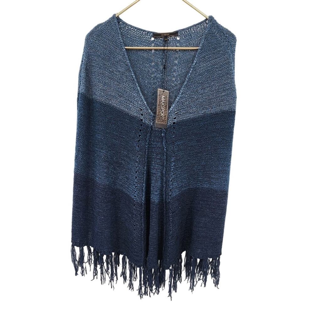New NWT Maxsport‎ Style MX13506-1 Poncho In Dark Ink Combo Size L/XL